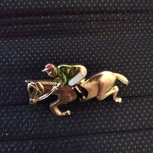 Vintage  jocky on horse pin